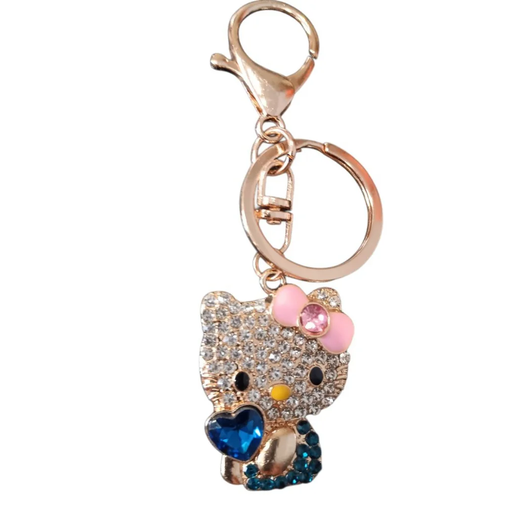 Hello Kitty Character Keychain Purse Charm in Dark Blue